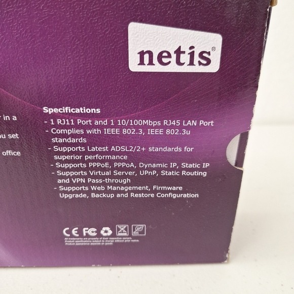 Netis Systems 2-in-1 Modem and Router (DL4201) Wired ADSL2/2+ MODEM & ROUTER New - Picture 7 of 10